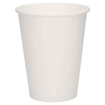 Poly Paper Disposable Hot Tea Coffee Cups with Flat White Lids 50 Pack 12 Oz 