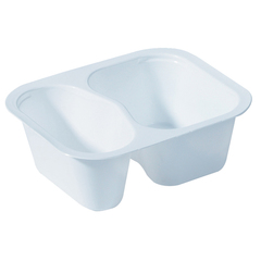 119757501 Duniform PP 2-Compartment White 220+140ml 138x114x53mm