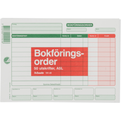 11141 Bokföringsordersblankett Esselte Utan kopia A5