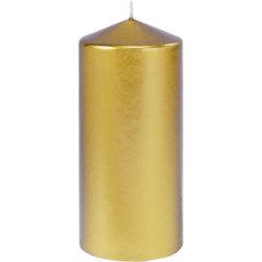 119153280 Gold Paraffin Pillar Candle 62h 15x7cm