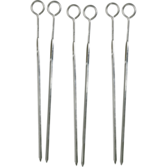 12891 Grillspett Exxent 25cm rostfritt stål 6 st