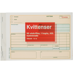 11218-1 Kvittoblock Esselte 50 sidor Med kopia A5