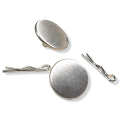 0010SILVER Metallknappar med klips Segers 1001 5-pack