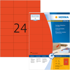 4008705044073 ETIKET HERMA 70X37 MM. RØD