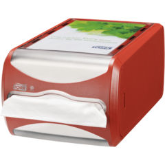 157272512 Servettdispenser Tork Xpressnap N4 röd frontmatad
