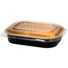 421555 Aluminiumform med lock Svart/Guld 350ml