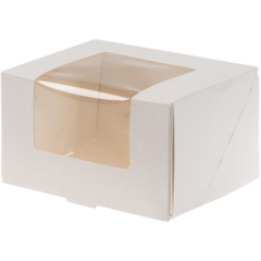 14011080 Kageæske med vindue hvid 140x110x80mm