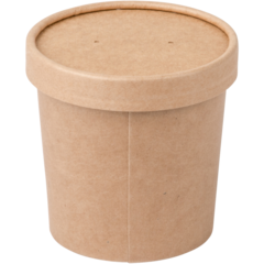 176712 Brown Soup Cup with Lid 350ml