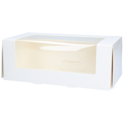24013090 Pastry Box with Window White 240x130x90mm