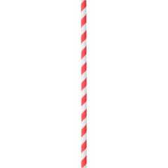 1088255RED Red and White Paper Straws 8x255mm