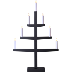 21212 Ljusstake Star Trading Tripp Svart 7 ljus