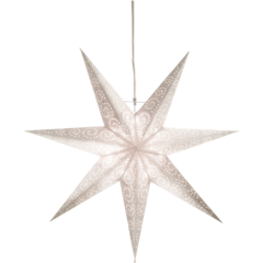 23673 Stjärna Papper Antique Vit