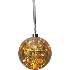 45776 GLASS BULB GLOW AMBER 16CM
