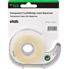 ETAB160 Kontor tape med holder 18mm x 33m