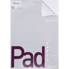 113400 Anteckningblock Bantex Pad Linjerat A4