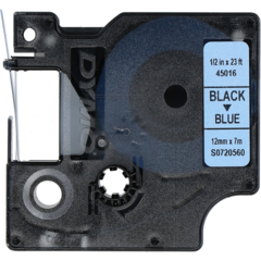 45016 TAPE DYMO D1 SORT/BLÅ 12MM