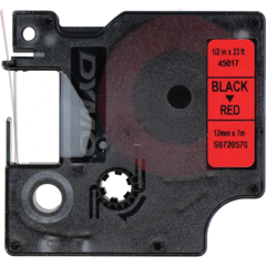 45017 TAPE DYMO D1 SORT/RØD 12MM