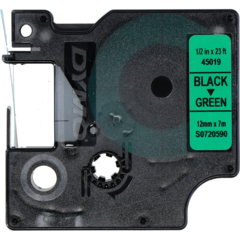 45019 TAPE DYMO D1 SORT/GRØNN 12MM