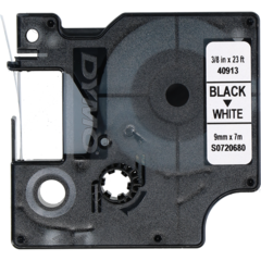40913 Märkband Dymo D1 Svart/Vit 9mm