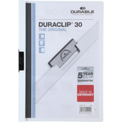 220002 Klämmapp Durable Duraclip A4 Vit