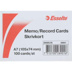 28901 Skrivkort Esselte Linjerat Vit A7