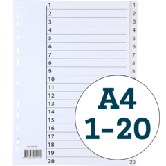 100138 Pärmregister Plast 1-20 A4