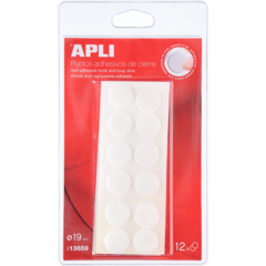 260110 Kardborretejp Prickar 19mm Vit