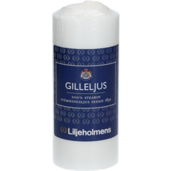 7310181658017 Blockljus Gilleljus Liljeholmens 100% Stearin Vit 17,5h 12cm