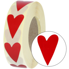 873816 ETIKETT HJERTE RØD 17X30 RULL
