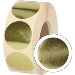 851315 Etikett Rund Guld 35mm