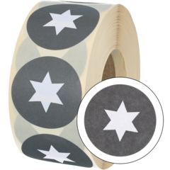 873819 Etikett Stjärna Grå 40mm