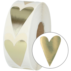 873808 Etikett Hjärta Guld Blank