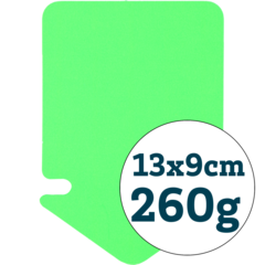 8004086 Tekstkarton Pil 130x90mm fluor grøn