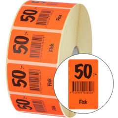 915423 Etikett fisk 50 NOK