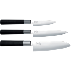 D67S310 Knivset KAI Wasabi Black 3-dels - Petty / Allkniv / Santoku