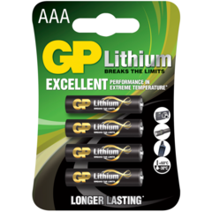 103173 Batteri Lithium AAA GP 1,5V 4-p