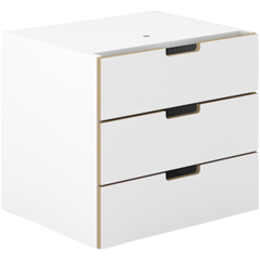 TING9-4-02-W Lådinsats Till Skjutdörrsskåp Kontorsmiljö Vit 37x33x30cm