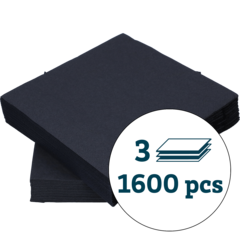 123309 Servett 3-Lag Svart 33x33cm