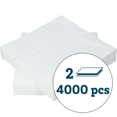 333324 SERVIETT 2-LAG HVIT 33X33CM