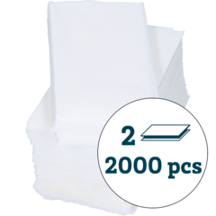 96458 Servett 2-Lag Vit 1/8 33x33cm