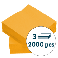 119168416 Servett 3-Lag Gul 24x24cm*