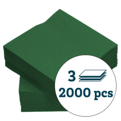 119168417 Serviet Duni 3-lags Mørkegrøn 24x24cm