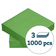 119186359 Duni 3-Ply Napkin Leaf Green 33x33cm