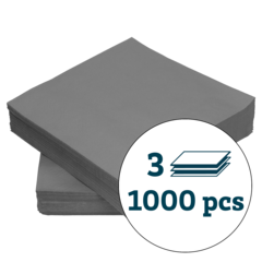 119156918 Servett Duni 3-lag Granitgrå 40x40cm