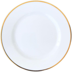 BLO230G Tallrik flat Blocho Kaszub Vit med guldrand 19cm