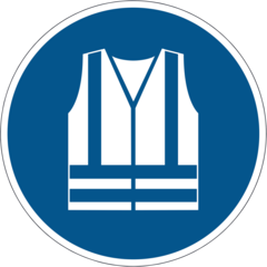 173506 Varseldekal Använd Varselkläder Durable Ø430mm