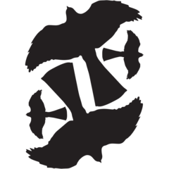 10322347 Fågelskrämma Fågelsiluett Silverline 2+2 st