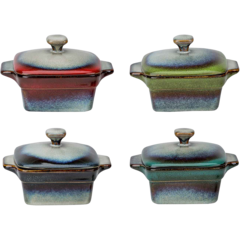 8240110 JAMIRO MIX CHEESEBAKER SQUARE 4ASS11X11XH5.3CM WITH LID 30C