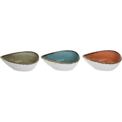 1480499 BRISBANE APERO BOWL 3 ASS 12X7XH4,5CMDROP SHAPE - BLUE-GREY
