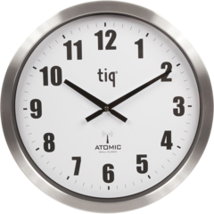 F6656ARC Väggur Ø40cm Alu. Radiokont